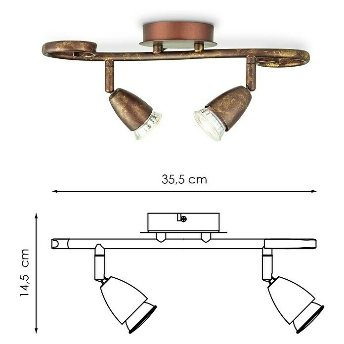 BAUHAUS Home Sweet Home LED-Deckenstrahler Curl 5,8 W, L X B X H: 11,5 X 35,5 X 14,5 Cm, Bronze, Warmweiß 8 BAUHAUS Home Sweet Home LED-Deckenstrahler Curl 5,8 W, L X B X H: 11,5 X 35,5 X 14,5 Cm, Bronze, Warmweiß – Bild 6