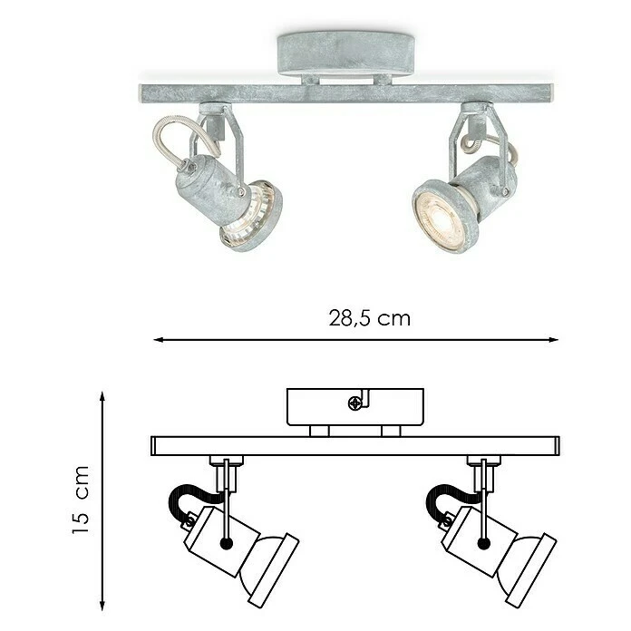 BAUHAUS Home Sweet Home LED-Deckenstrahler Must 5,8 W, L X B X H: 9,5 X 33,5 X 15 Cm, Beton, Warmweiß 7 BAUHAUS Home Sweet Home LED-Deckenstrahler Must 5,8 W, L X B X H: 9,5 X 33,5 X 15 Cm, Beton, Warmweiß – Bild 5