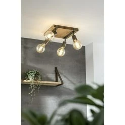 BAUHAUS Tween Light Deckenstrahler Rom 100 W, L X B X H: 28 X 28 X 9 Cm, Braun/Schwarz