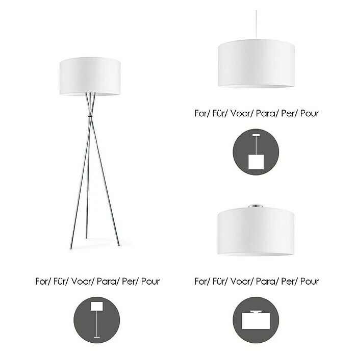 BAUHAUS Home Sweet Home Lampenschirm Bling Ø X H: 50 X 25 Cm, Pure White, Baumwolle, Rund 8 BAUHAUS Home Sweet Home Lampenschirm Bling Ø X H: 50 X 25 Cm, Pure White, Baumwolle, Rund – Bild 6