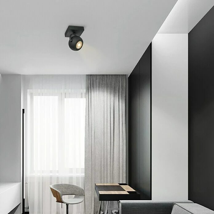BAUHAUS Home Sweet Home LED-Deckenstrahler Nop 5,8 W, L X B X H: 9,5 X 9,5 X 14 Cm, Sandschwarz, Warmweiß 4 BAUHAUS Home Sweet Home LED-Deckenstrahler Nop 5,8 W, L X B X H: 9,5 X 9,5 X 14 Cm, Sandschwarz, Warmweiß – Bild 2