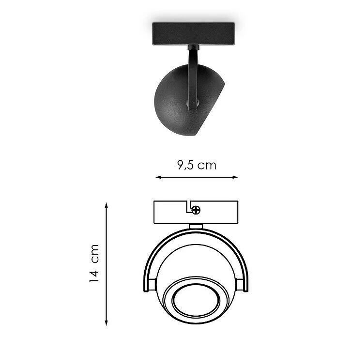 BAUHAUS Home Sweet Home LED-Deckenstrahler Nop 5,8 W, L X B X H: 9,5 X 9,5 X 14 Cm, Sandschwarz, Warmweiß 8 BAUHAUS Home Sweet Home LED-Deckenstrahler Nop 5,8 W, L X B X H: 9,5 X 9,5 X 14 Cm, Sandschwarz, Warmweiß – Bild 6