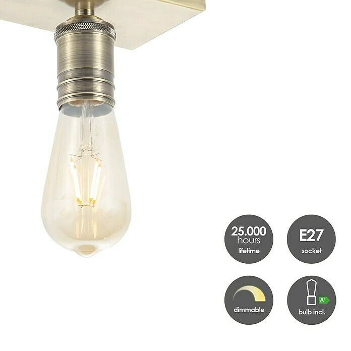 BAUHAUS Home Sweet Home LED-Deckenleuchte Nitro 4 W, L X B X H: 40,7 X 9,5 X 10,5 Cm, Bronze, Warmweiß 5 BAUHAUS Home Sweet Home LED-Deckenleuchte Nitro 4 W, L X B X H: 40,7 X 9,5 X 10,5 Cm, Bronze, Warmweiß – Bild 3