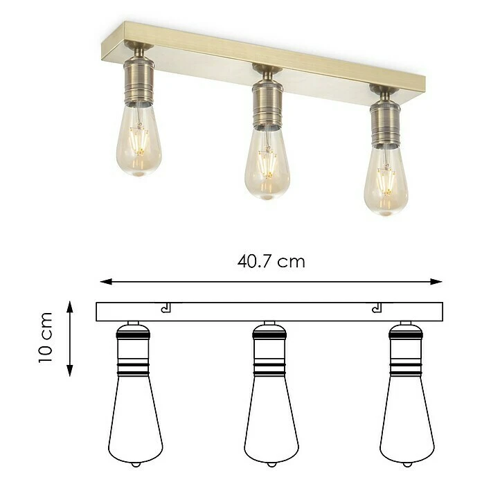 BAUHAUS Home Sweet Home LED-Deckenleuchte Nitro 4 W, L X B X H: 40,7 X 9,5 X 10,5 Cm, Bronze, Warmweiß 6 BAUHAUS Home Sweet Home LED-Deckenleuchte Nitro 4 W, L X B X H: 40,7 X 9,5 X 10,5 Cm, Bronze, Warmweiß – Bild 4