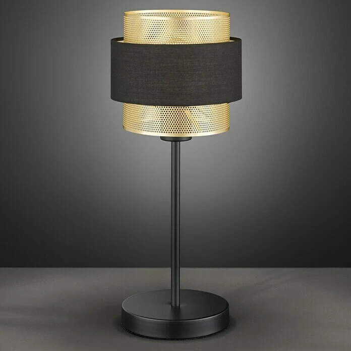 BAUHAUS WOFI Grove Tischleuchte 40 W, L X B X H: 20 X 20 X 44 Cm, Schwarz/Gold, E27 3 BAUHAUS WOFI Grove Tischleuchte 40 W, L X B X H: 20 X 20 X 44 Cm, Schwarz/Gold, E27