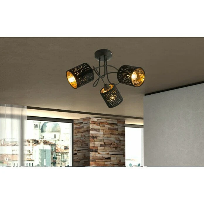 BAUHAUS Globo Deckenleuchte Tuxon 75 W, Schwarz, E14 4 BAUHAUS Globo Deckenleuchte Tuxon 75 W, Schwarz, E14 – Bild 2