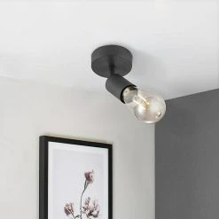 BAUHAUS Home Sweet Home LED-Deckenleuchte Rund Mello 4 W, Ø X H: 11,5 X 13,3 Cm, Schwarz, Warmweiß