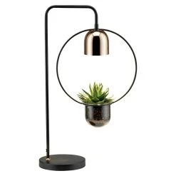 BAUHAUS Paulmann Fanja Tischleuchte 20 W, L X B X H: 18 X 37 X 62,5 Cm, Schwarz/Kupfer, GU10