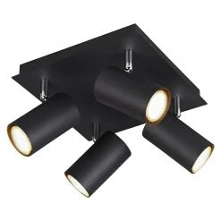 BAUHAUS Trio Leuchten Marley Deckenstrahler Rund 140 W, Schwarz Matt, GU10