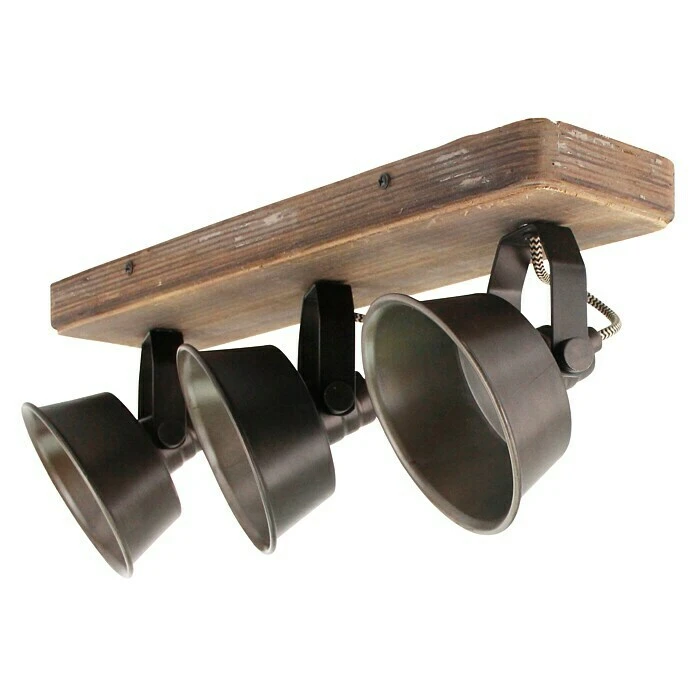BAUHAUS Deckenstrahler 40 W, Schwarz Stahl/Holz, GU10, 3 Stk. 4 BAUHAUS Deckenstrahler 40 W, Schwarz Stahl/Holz, GU10, 3 Stk. – Bild 2
