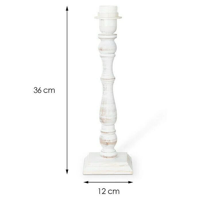 BAUHAUS Home Sweet Home Lampenfuß Woodi 40 W, Farbe: Vintage Weiß, Höhe: 38 Cm, Eckig 5 BAUHAUS Home Sweet Home Lampenfuß Woodi 40 W, Farbe: Vintage Weiß, Höhe: 38 Cm, Eckig – Bild 3