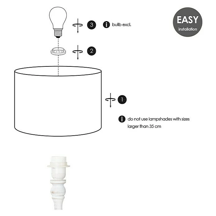 BAUHAUS Home Sweet Home Lampenfuß Woodi 40 W, Farbe: Vintage Weiß, Höhe: 38 Cm, Eckig 6 BAUHAUS Home Sweet Home Lampenfuß Woodi 40 W, Farbe: Vintage Weiß, Höhe: 38 Cm, Eckig – Bild 4