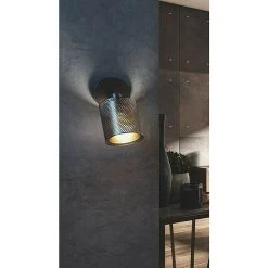 BAUHAUS WOFI Cheval Deckenstrahler 28 W, L X B X H: 10 X 18 X 22,5 Cm, Schwarz/Gold, E14, 1 Stk.