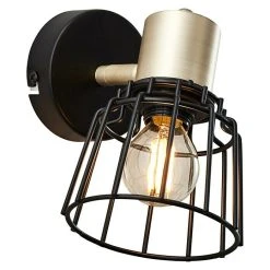 BAUHAUS Brilliant Posca Deckenstrahler 40 W, L X B X H: 14 X 10 X 14 Cm, Schwarz-matt/Messing-gebürstet, E14 -Bauhaus Home 12 3204