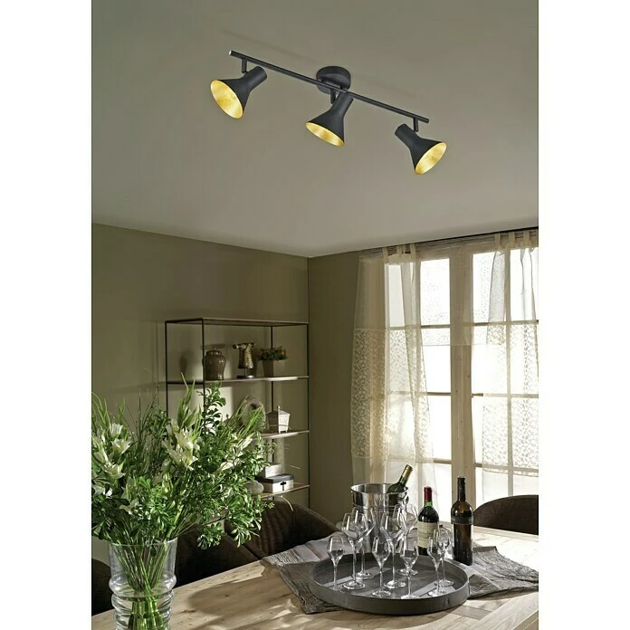 BAUHAUS Reality Leuchten Nina Deckenstrahler 120 W, L X B X H: 58 X 11 X 21 Cm, Schwarz, Schwarz, E14, 3 Stk. 5 BAUHAUS Reality Leuchten Nina Deckenstrahler 120 W, L X B X H: 58 X 11 X 21 Cm, Schwarz, Schwarz, E14, 3 Stk. – Bild 3