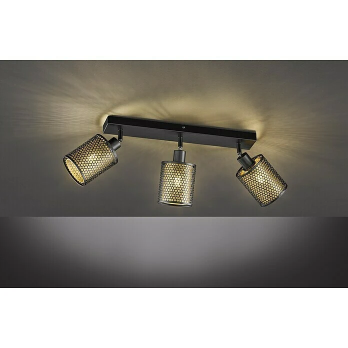 BAUHAUS WOFI Cheval Deckenstrahler 84 W, L X B X H: 46 X 10 X 18 Cm, Schwarz/Gold, E14, 3 Stk. 3 BAUHAUS WOFI Cheval Deckenstrahler 84 W, L X B X H: 46 X 10 X 18 Cm, Schwarz/Gold, E14, 3 Stk.