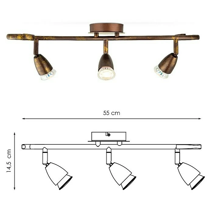 BAUHAUS Home Sweet Home LED-Deckenstrahler Curl 5,8 W, L X B X H: 11,5 X 55 X 14,5 Cm, Bronze, Warmweiß 7 BAUHAUS Home Sweet Home LED-Deckenstrahler Curl 5,8 W, L X B X H: 11,5 X 55 X 14,5 Cm, Bronze, Warmweiß – Bild 5