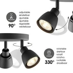 BAUHAUS Home Sweet Home LED-Deckenstrahler Aka 5,8 W, L X B X H: 19 X 19 X 13,5 Cm, Schwarz, Warmweiß -Bauhaus Home 12 3270