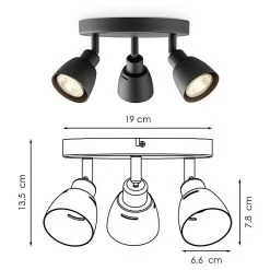 BAUHAUS Home Sweet Home LED-Deckenstrahler Aka 5,8 W, L X B X H: 19 X 19 X 13,5 Cm, Schwarz, Warmweiß -Bauhaus Home 12 3271