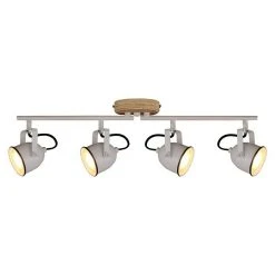 BAUHAUS Deckenstrahler 40 W, Weiß/Holz, GU10