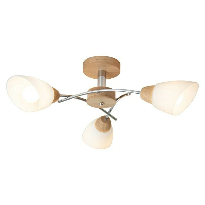 BAUHAUS Spotlight Deckenstrahler Rund Viletta Wood 60 W, Geölte Eiche, Weiß, E27, 3 Stk. 3 BAUHAUS Spotlight Deckenstrahler Rund Viletta Wood 60 W, Geölte Eiche, Weiß, E27, 3 Stk.