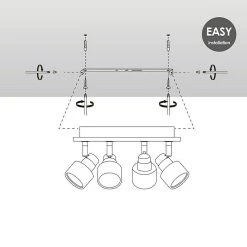 BAUHAUS Home Sweet Home LED-Deckenstrahler Drift 6 W, L X B X H: 23 X 23 X 15 Cm, Holz/ Silber, Warmweiß -Bauhaus Home 12 3307