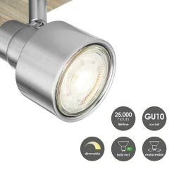 BAUHAUS Home Sweet Home LED-Deckenstrahler Drift 6 W, L X B X H: 23 X 23 X 15 Cm, Holz/ Silber, Warmweiß -Bauhaus Home 12 3308