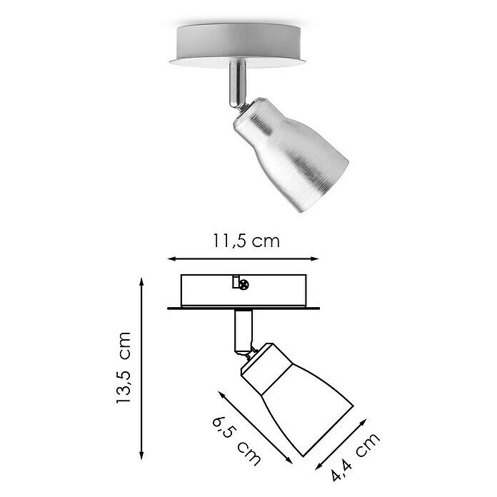 BAUHAUS Home Sweet Home LED-Deckenstrahler Rund Alba 5,8 W, Ø X H: 11,5 X 13,5 Cm, Aluminium, Warmweiß 8 BAUHAUS Home Sweet Home LED-Deckenstrahler Rund Alba 5,8 W, Ø X H: 11,5 X 13,5 Cm, Aluminium, Warmweiß – Bild 6