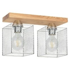 BAUHAUS Spotlight Deckenleuchte Norman Wood 25 W, L X B X H: 35 X 13,5 X 21 Cm, Geölte Eiche, Chrom, E27, 2 Stk. -Bauhaus Home 12 3354