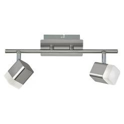 BAUHAUS Reality Leuchten Roubaix LED-Deckenstrahler 8 W, L X B X H: 9 X 34 X 14,5 Cm, Nickel-matt, Warmweiß, 2 Stk.
