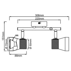 BAUHAUS Brilliant Moka Deckenstrahler 10 W, L X B X H: 8 X 30 X 16 Cm, Weiß, GU10, 2 Stk. -Bauhaus Home 12 3414