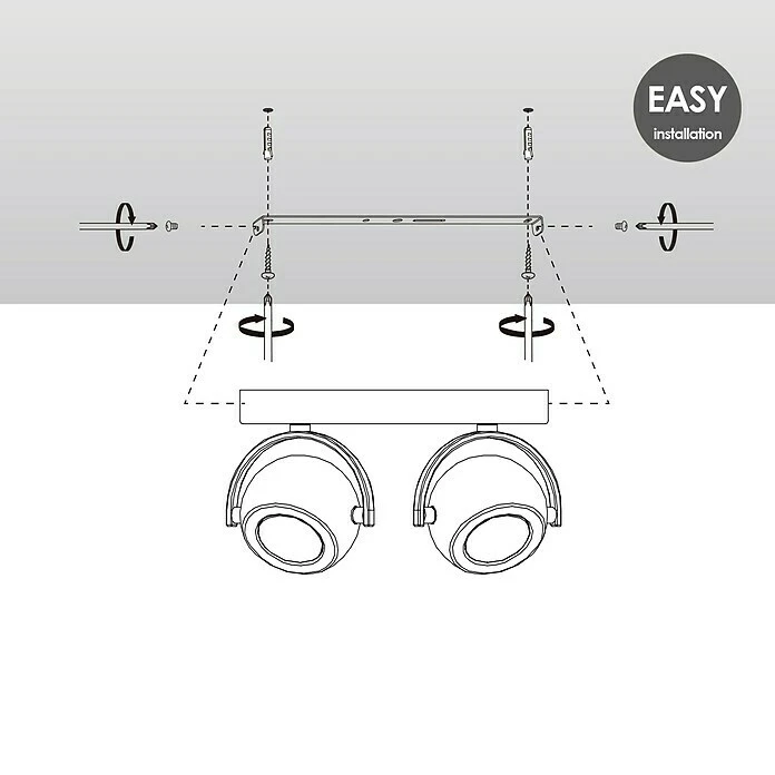 BAUHAUS Home Sweet Home LED-Deckenstrahler Nop 5,8 W, L X B X H: 9,5 X 23 X 14 Cm, Sandweiß, Warmweiß 7 BAUHAUS Home Sweet Home LED-Deckenstrahler Nop 5,8 W, L X B X H: 9,5 X 23 X 14 Cm, Sandweiß, Warmweiß – Bild 5