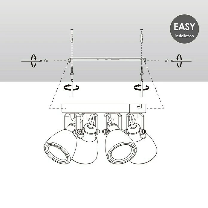 BAUHAUS Home Sweet Home LED-Deckenstrahler Vedi 6 W, L X B X H: 23 X 23 X 17,5 Cm, Beton, Warmweiß 6 BAUHAUS Home Sweet Home LED-Deckenstrahler Vedi 6 W, L X B X H: 23 X 23 X 17,5 Cm, Beton, Warmweiß – Bild 4