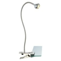 BAUHAUS Globo Serpent LED-Klemmleuchte 1-flammig, 3 W, Chrom/Nickel Matt