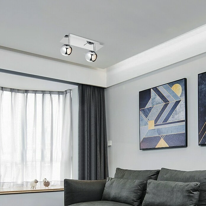 BAUHAUS Home Sweet Home LED-Deckenstrahler Bollo 5,8 W, L X B X H: 14 X 32 X 14 Cm, Chrom, Warmweiß 4 BAUHAUS Home Sweet Home LED-Deckenstrahler Bollo 5,8 W, L X B X H: 14 X 32 X 14 Cm, Chrom, Warmweiß – Bild 2