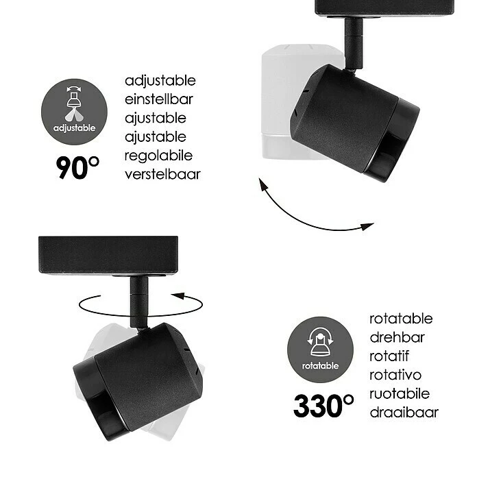 BAUHAUS Home Sweet Home LED-Wandstrahler Manu 5,8 W, L X B X H: 9,5 X 9,5 X 15 Cm, Sandschwarz, Warmweiß 6 BAUHAUS Home Sweet Home LED-Wandstrahler Manu 5,8 W, L X B X H: 9,5 X 9,5 X 15 Cm, Sandschwarz, Warmweiß – Bild 4