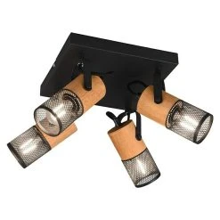 BAUHAUS Trio Leuchten Tosh Deckenstrahler 40 W, L X B X H: 22 X 22 X 19,5 Cm, Schwarz, E14, 4 Stk.