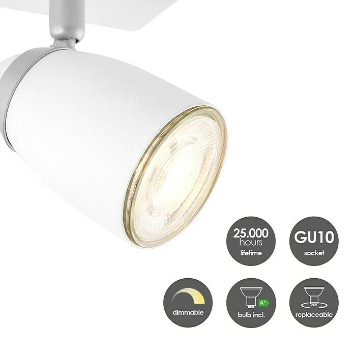 BAUHAUS Home Sweet Home LED-Deckenstrahler Gina 5,8 W, L X B X H: 11,5 X 23,5 X 13 Cm, Sandweiß, Warmweiß 5 BAUHAUS Home Sweet Home LED-Deckenstrahler Gina 5,8 W, L X B X H: 11,5 X 23,5 X 13 Cm, Sandweiß, Warmweiß – Bild 3