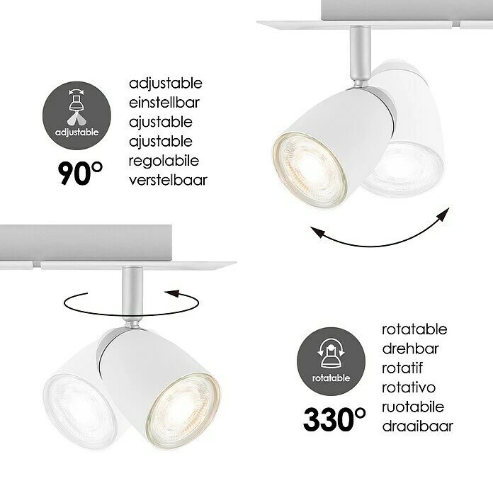 BAUHAUS Home Sweet Home LED-Deckenstrahler Gina 5,8 W, L X B X H: 11,5 X 23,5 X 13 Cm, Sandweiß, Warmweiß 6 BAUHAUS Home Sweet Home LED-Deckenstrahler Gina 5,8 W, L X B X H: 11,5 X 23,5 X 13 Cm, Sandweiß, Warmweiß – Bild 4