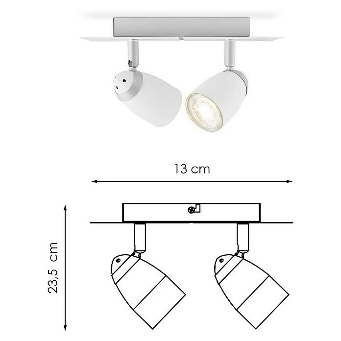 BAUHAUS Home Sweet Home LED-Deckenstrahler Gina 5,8 W, L X B X H: 11,5 X 23,5 X 13 Cm, Sandweiß, Warmweiß 7 BAUHAUS Home Sweet Home LED-Deckenstrahler Gina 5,8 W, L X B X H: 11,5 X 23,5 X 13 Cm, Sandweiß, Warmweiß – Bild 5