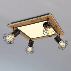 BAUHAUS Globo Deckenstrahler PRISKA 24 W, L X B X H: 45 X 45 X 22,5 Cm, Schwarz, Sonstige, 1 Stk.