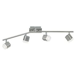 BAUHAUS Reality Leuchten Roubaix LED-Deckenstrahler 16 W, L X B X H: 9 X 78 X 14,5 Cm, Nickel-matt, Warmweiß, 4 Stk.