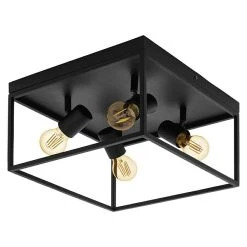 BAUHAUS Eglo Deckenstrahler SILENTINA 160 W, L X B X H: 36 X 36 X 20,5 Cm, Schwarz, E27, 4 Stk.