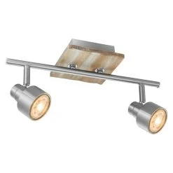 BAUHAUS Home Sweet Home LED-Deckenstrahler Drift 5,8 W, L X B X H: 12 X 35,5 X 17,5 Cm, Holz/Silber, Warmweiß