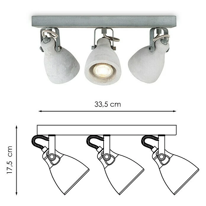 BAUHAUS Home Sweet Home LED-Deckenstrahler Vedi 5,8 W, L X B X H: 9,5 X 35,5 X 17,5 Cm, Beton, Warmweiß 7 BAUHAUS Home Sweet Home LED-Deckenstrahler Vedi 5,8 W, L X B X H: 9,5 X 35,5 X 17,5 Cm, Beton, Warmweiß – Bild 5