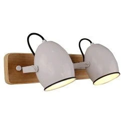 BAUHAUS Wandstrahler 40 W, Weiß/Holz, E27, 2 Stk.