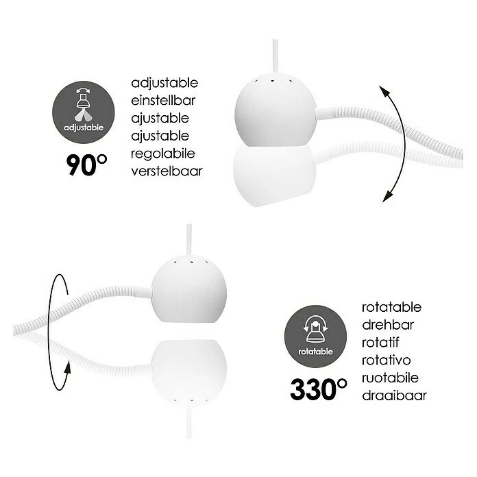 BAUHAUS Home Sweet Home LED-Wandstrahler Bollo Flex 5,8 W, L X B X H: 14 X 14 X 11,5 Cm, Sandweiß, Warmweiß 6 BAUHAUS Home Sweet Home LED-Wandstrahler Bollo Flex 5,8 W, L X B X H: 14 X 14 X 11,5 Cm, Sandweiß, Warmweiß – Bild 4