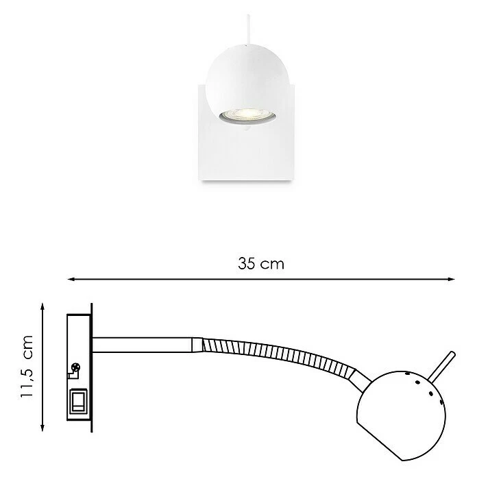 BAUHAUS Home Sweet Home LED-Wandstrahler Bollo Flex 5,8 W, L X B X H: 14 X 14 X 11,5 Cm, Sandweiß, Warmweiß 7 BAUHAUS Home Sweet Home LED-Wandstrahler Bollo Flex 5,8 W, L X B X H: 14 X 14 X 11,5 Cm, Sandweiß, Warmweiß – Bild 5