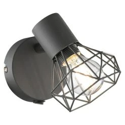 BAUHAUS Honsel Leuchten Wandleuchte Rund Ran 40 W, Grau/Nickel, E14