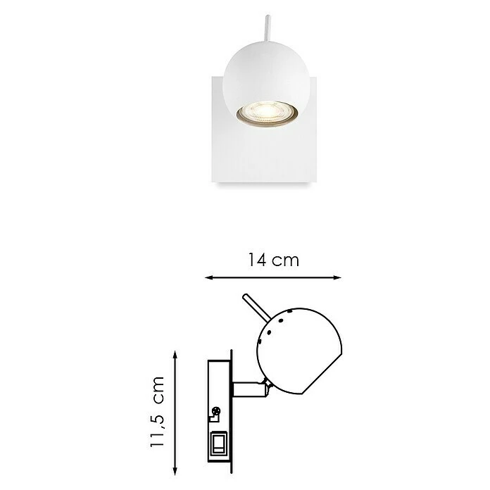 BAUHAUS Home Sweet Home LED-Wandstrahler Bollo 5,8 W, L X B X H: 14 X 14 X 11,5 Cm, Sandweiß, Warmweiß 8 BAUHAUS Home Sweet Home LED-Wandstrahler Bollo 5,8 W, L X B X H: 14 X 14 X 11,5 Cm, Sandweiß, Warmweiß – Bild 6